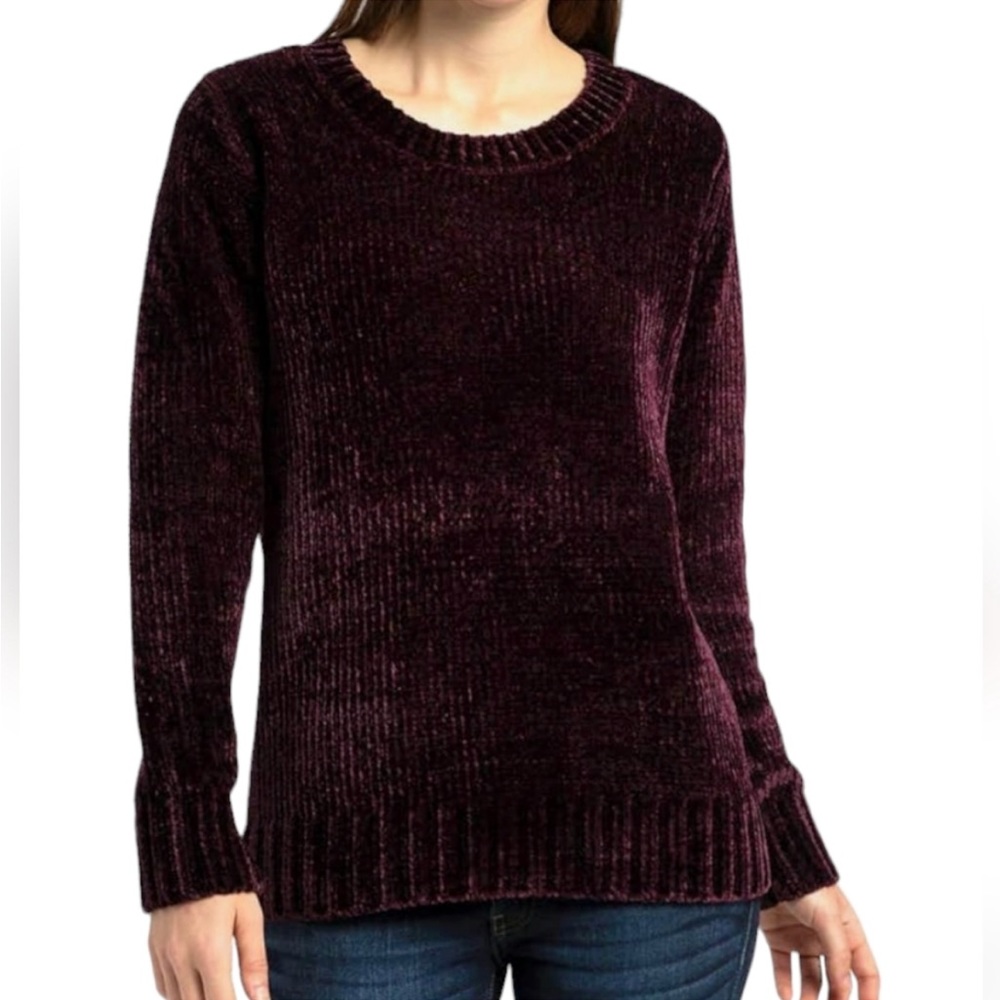 ORVIS Plum Pullover Chenille Crew Neck Sweater Polyester EUC sz M